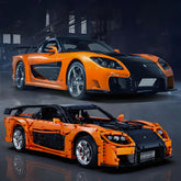 1: 8 Mazda RX-7 with Remote Control, Front and Rear Lights, All Printed Exterior Parts Without Stickers (3305 Pcs) - BAV BRICK